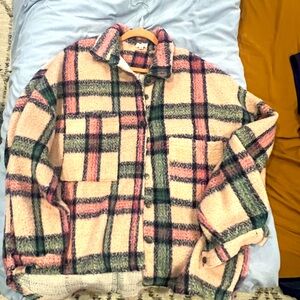 Pink oversized shacket